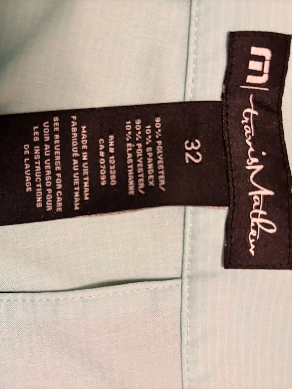 Travis Mathews Mint Green Flat Front Performance Shorts